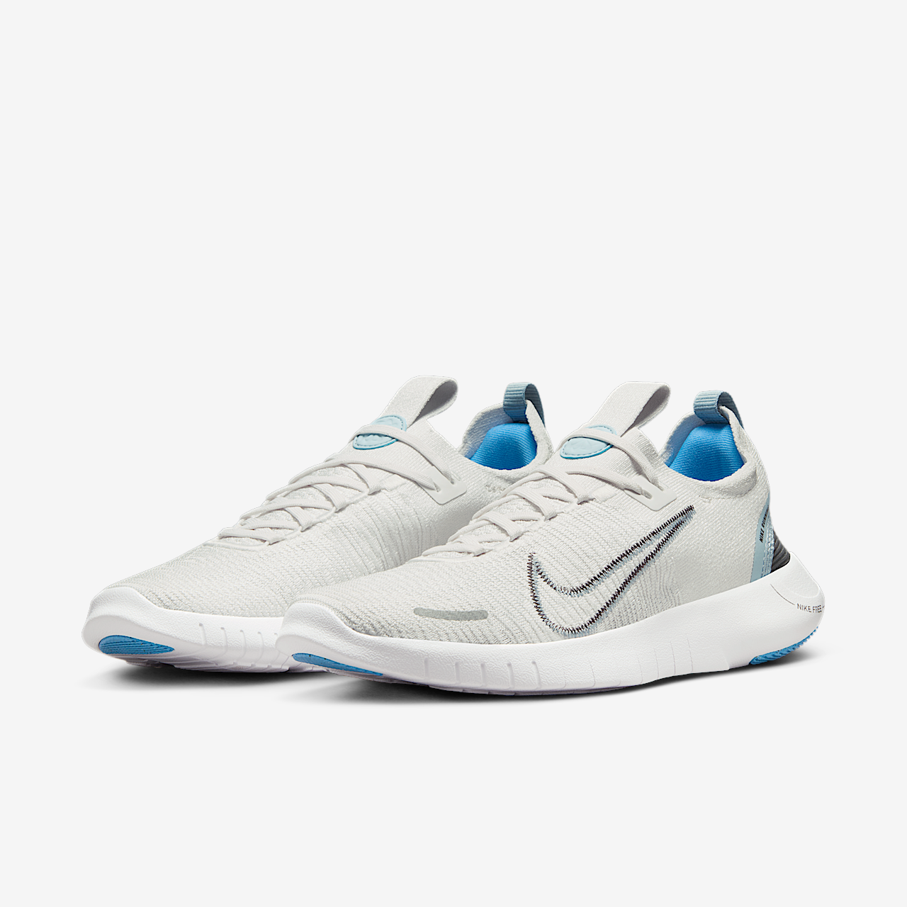 Nike Free sneaker Platinum Tint/Light Armory Blue/Wit/Iron Grey