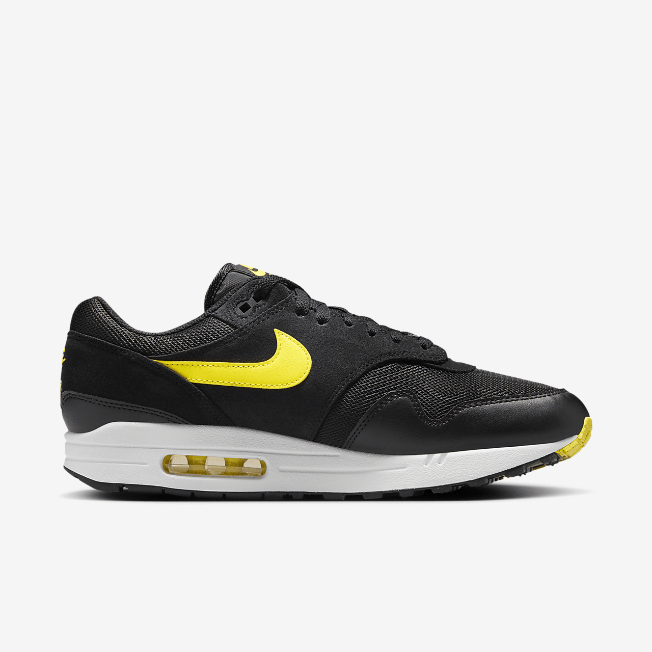 Nike Air Max 1 sneaker Zwart/Summit White/Opti Yellow