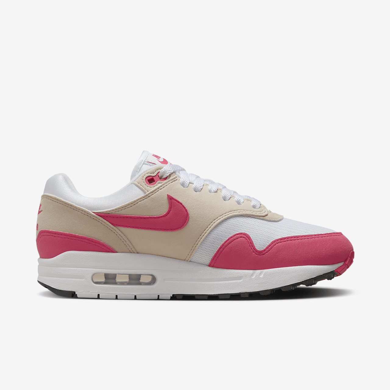 Nike Air Max 1 sneaker Wit/Light Orewood Brown/Zwart/Aster Pink