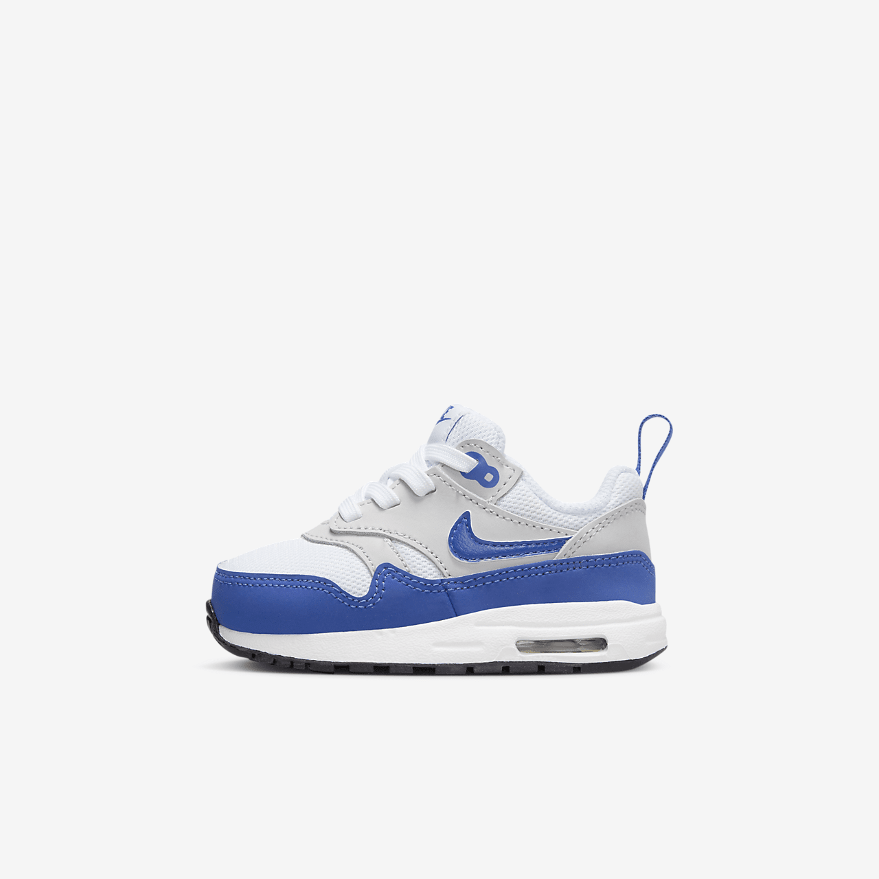 Nike Air Max 1 sneaker Wit/Neutral Grey/Zwart/Game Royal