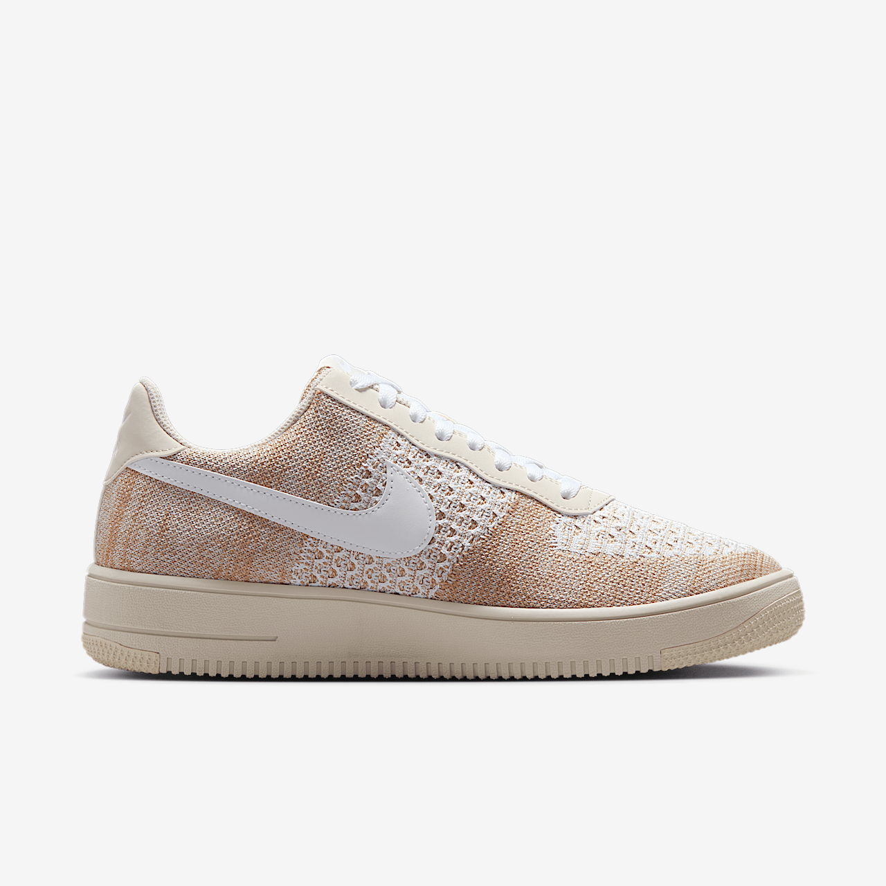 Nike Nike Air Force 1 Flyknit sneaker Light Bone/Khaki/Desert Khaki/Wit