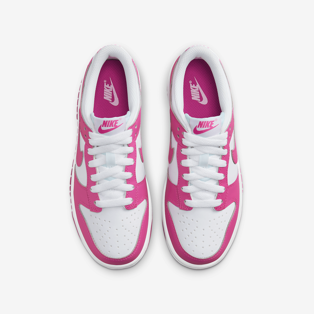 Nike Dunk Low sneaker Wit/Roze/Laser Fuchsia