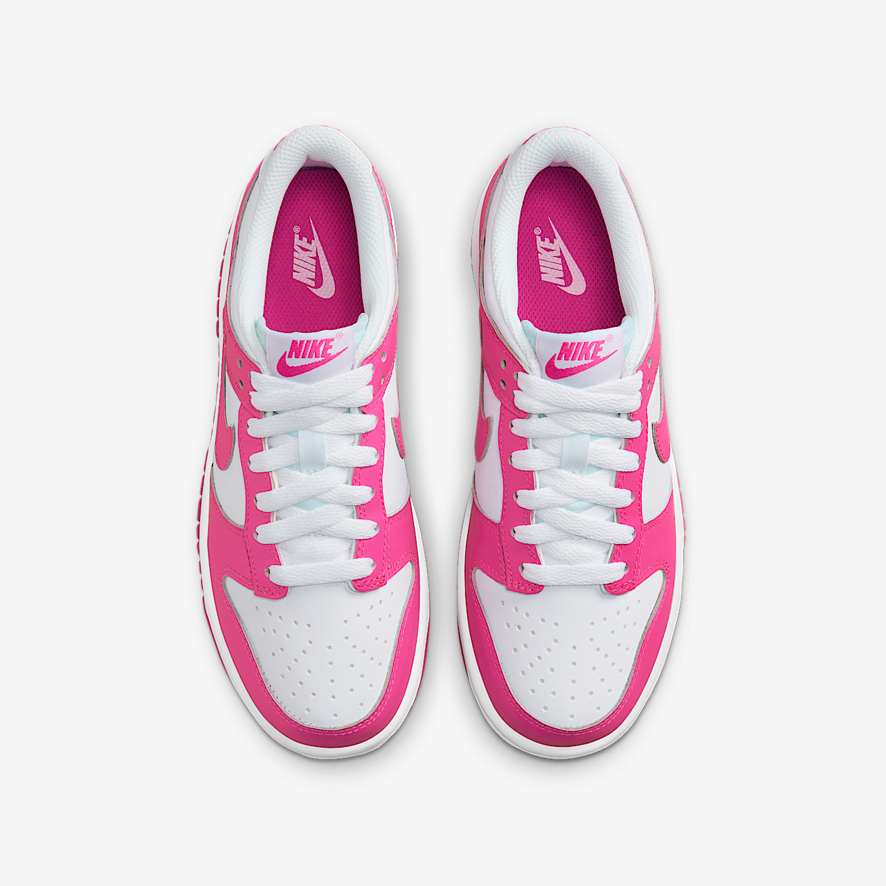 Nike Dunk Low sneaker Wit/Roze/Laser Fuchsia