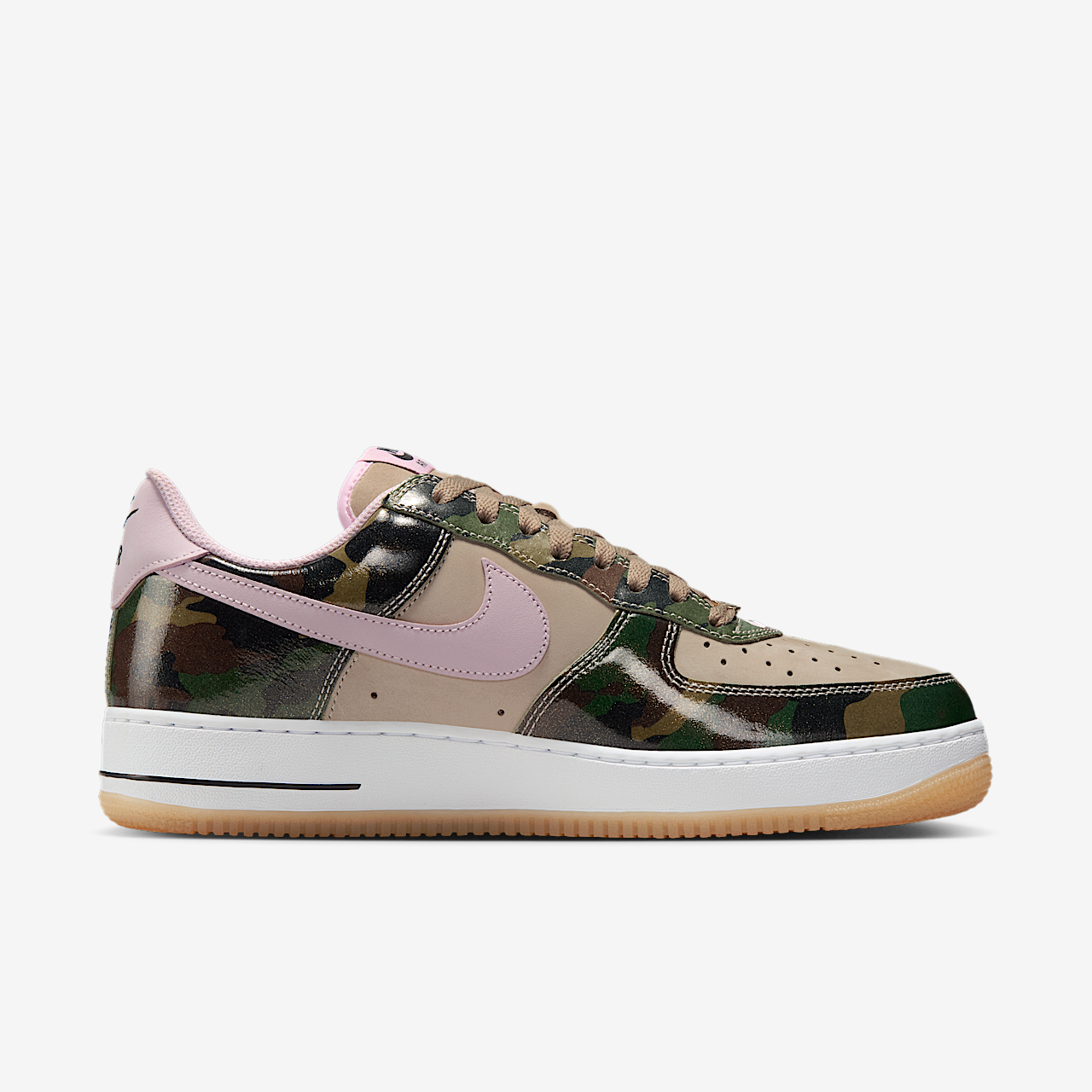 Nike Air Force 1 sneaker Desert Khaki/Zwart/Wit/Pink Foam