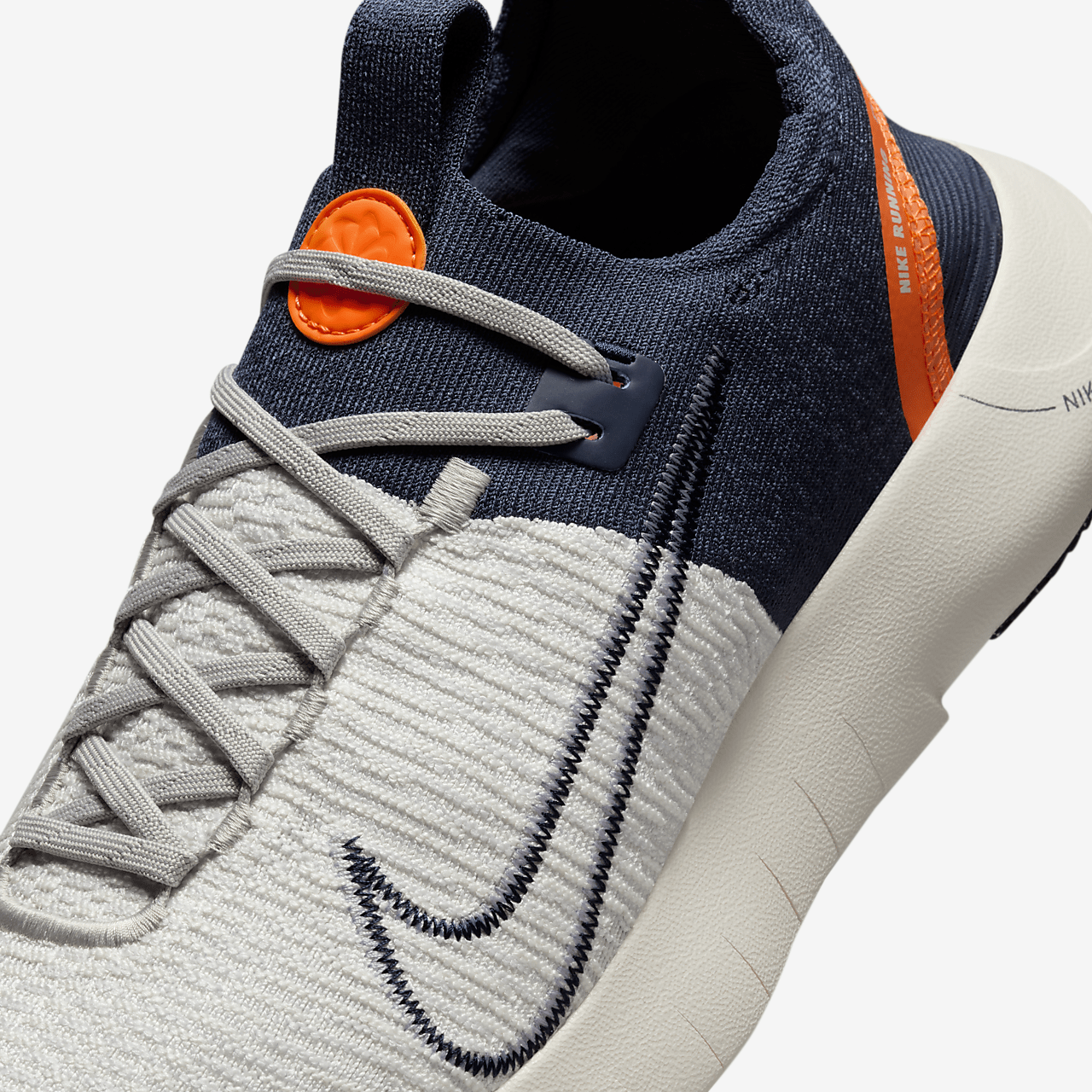 Nike Free sneaker Light Iron Ore/Sail/Total Orange/Thunder Blue