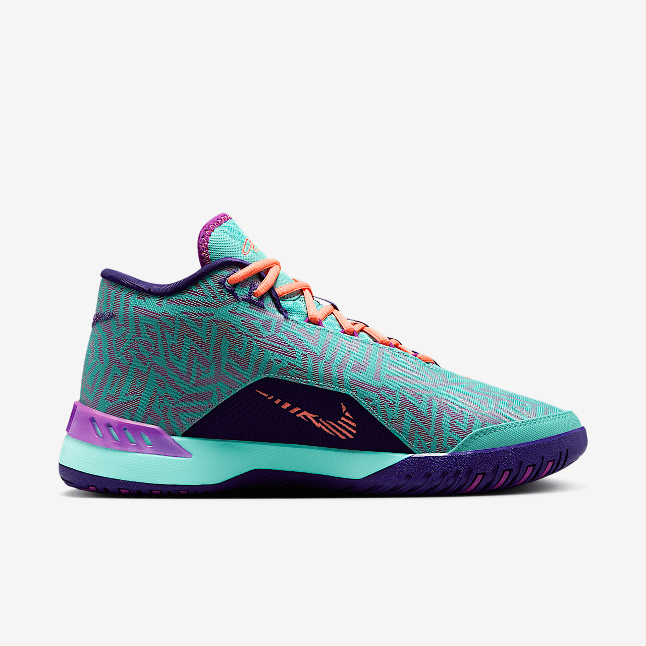 Nike LeBron sneaker Hyper Turquoise/Court Purple/Bright Mango/Vivid Purple