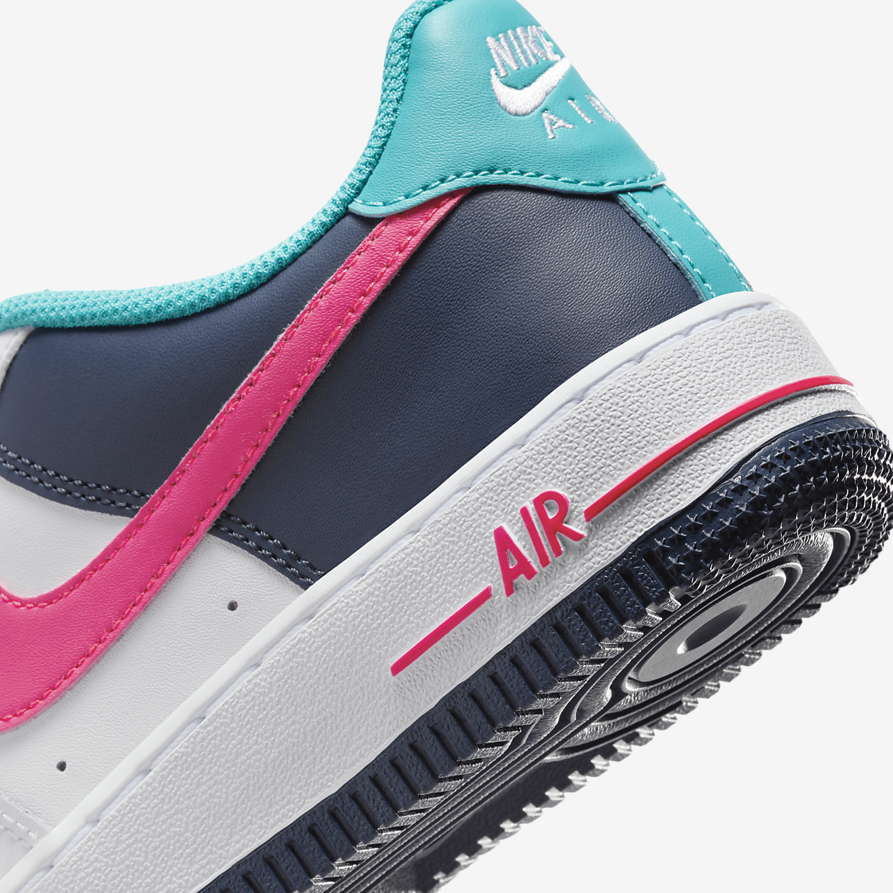 Nike Air Force 1 sneaker Wit/Thunder Blue/Dusty Cactus/Racer Pink
