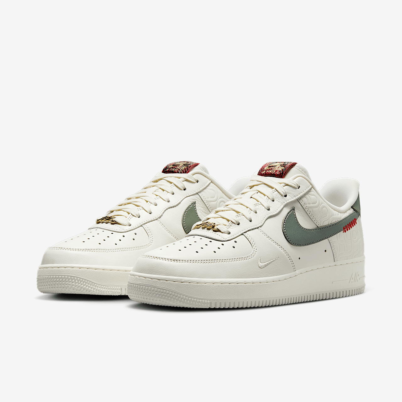 Nike Air Force 1 sneaker Sail/Light Bone/University Red/Jade Horizon