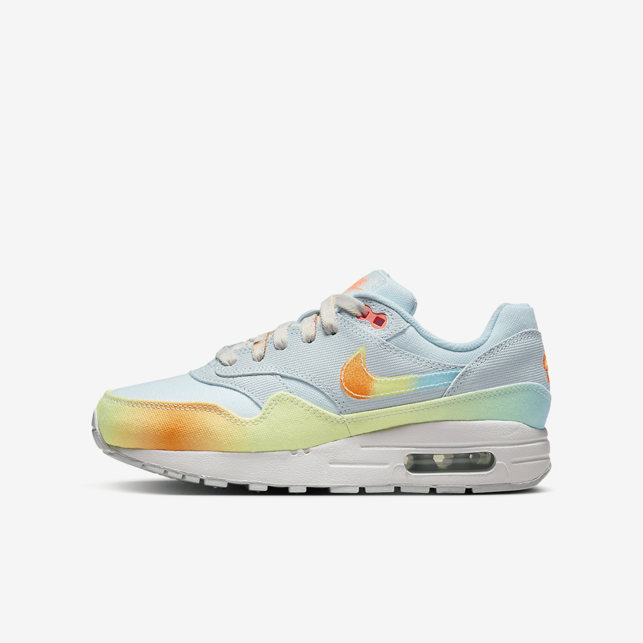 Nike Air Max 1 sneaker Glacier Blue/Wit/Light Lemon Twist/Total Orange