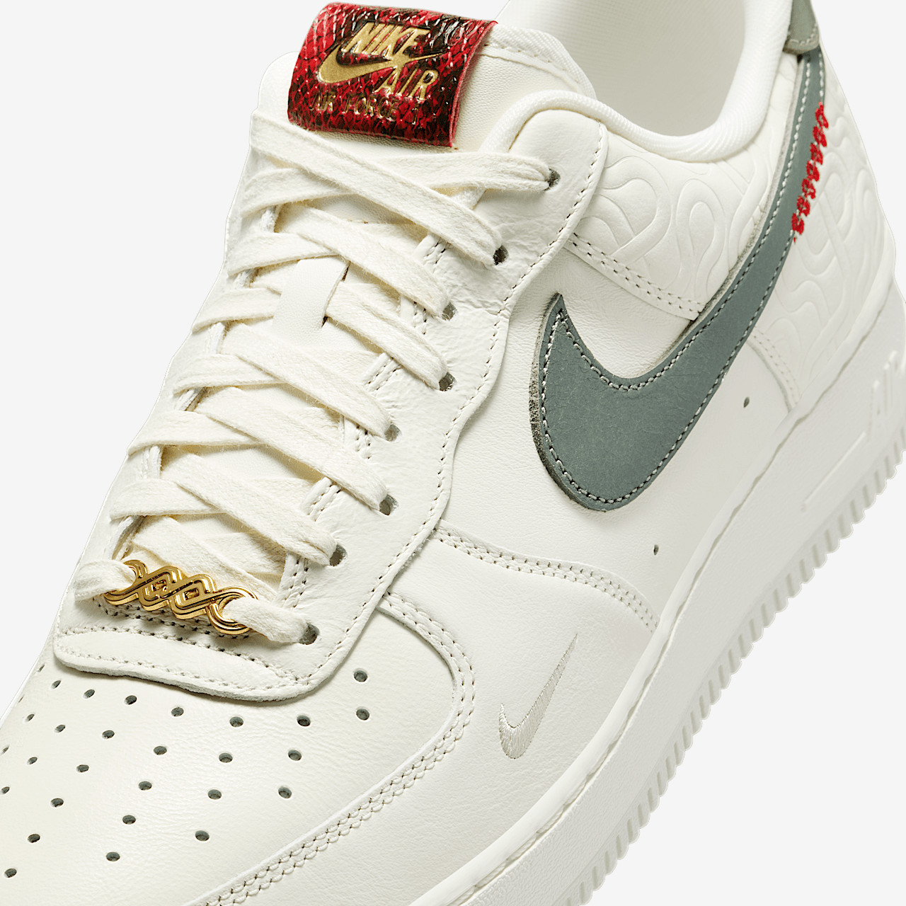Nike Air Force 1 sneaker Sail/Light Bone/University Red/Jade Horizon