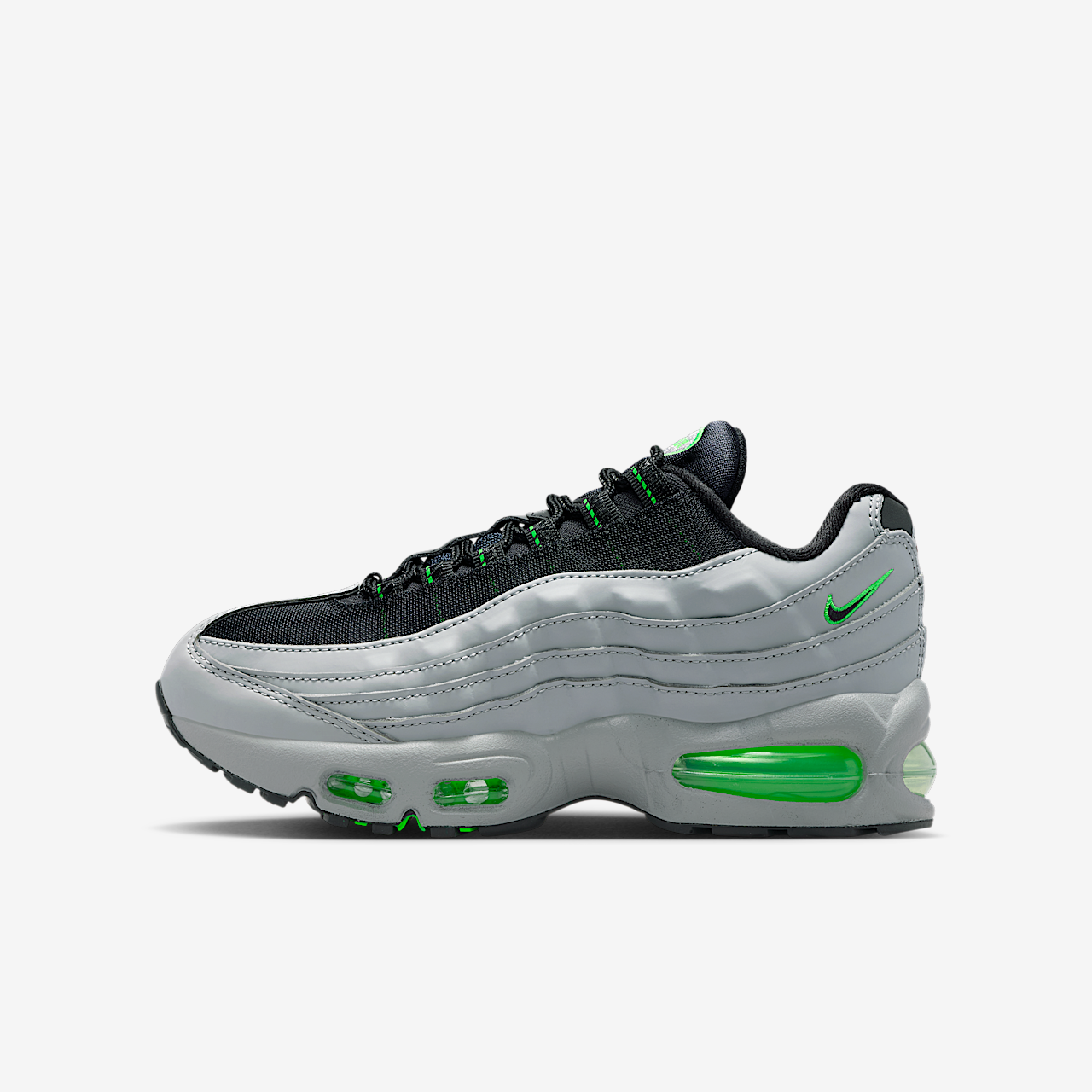 Nike Air Max 95 sneaker Light Smoke Grey/Green Strike/Wit/Zwart