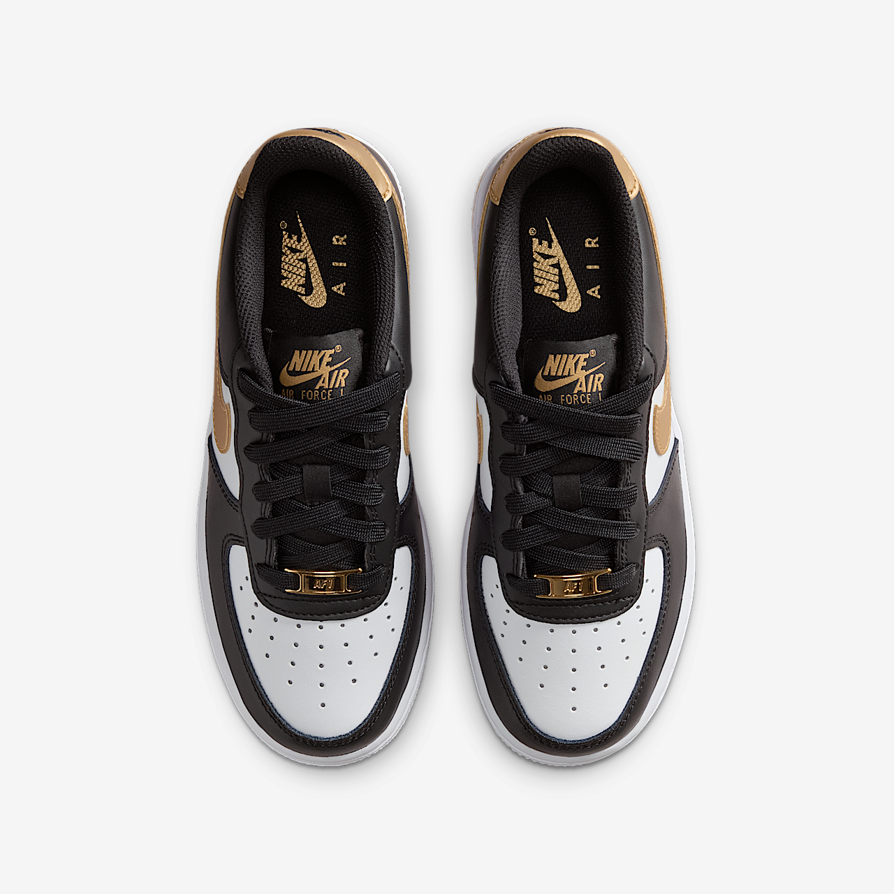 Nike Air Force 1 sneaker Zwart/Zwart/Wit/Metallic Gold