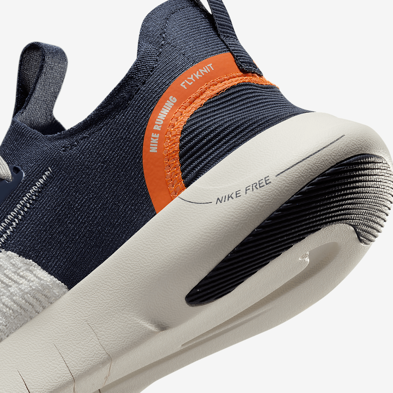 Nike Free sneaker Light Iron Ore/Sail/Total Orange/Thunder Blue