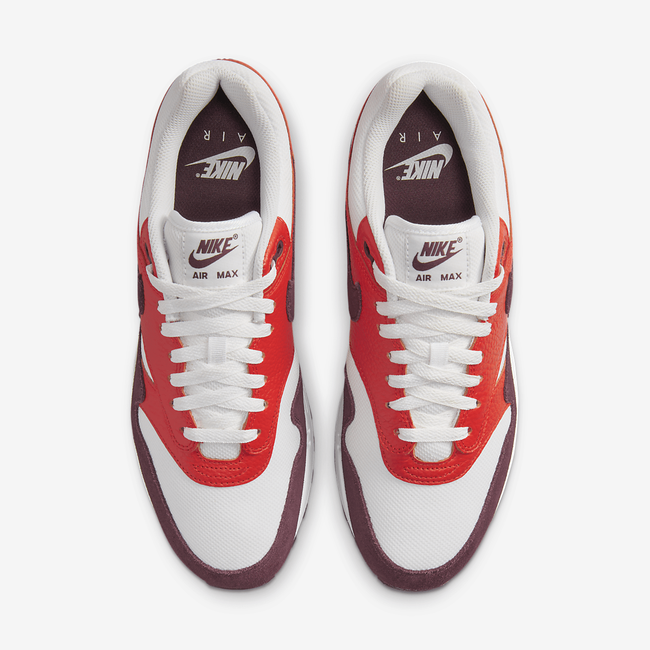 Nike Air Max 1 sneaker Summit White/Picante Red/Burgundy Crush