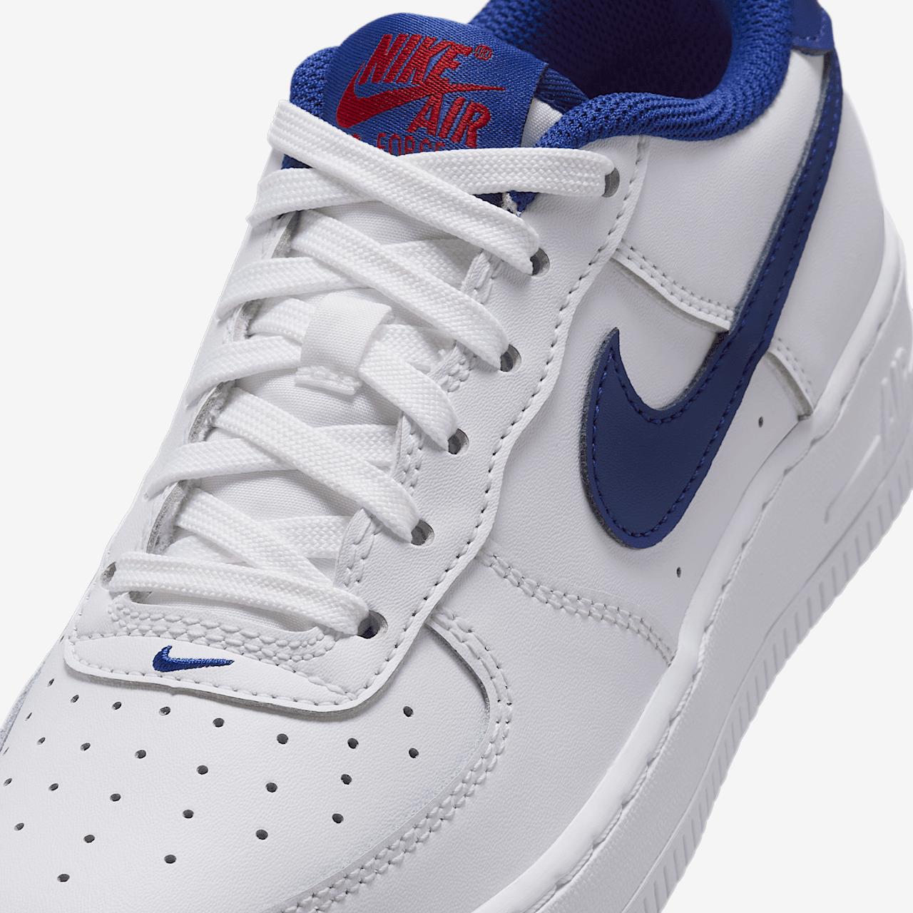 Nike Air Force 1 sneaker Wit/University Red/Deep Royal Blue