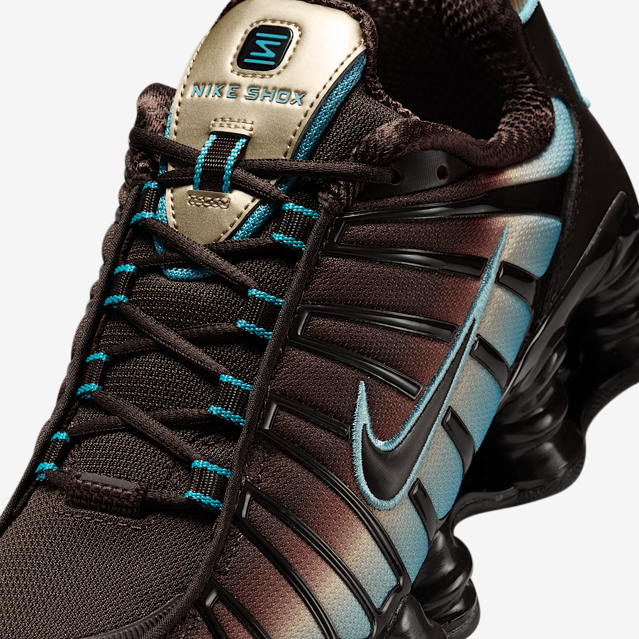 Nike Shox sneaker Velvet Brown/Desert Khaki/Denim Turquoise