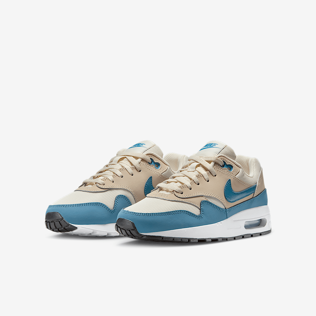 Nike Air Max 1 sneaker Soft Pearl/Smokey Blue/Zwart/Light Khaki