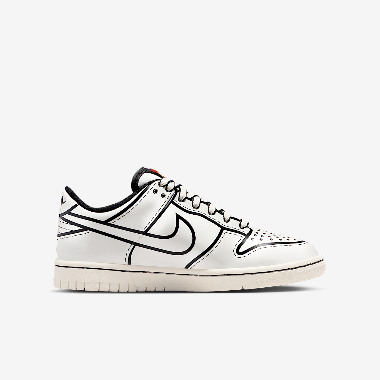 Nike Dunk Low sneaker Sail/Zwart/Rush Red/Sail