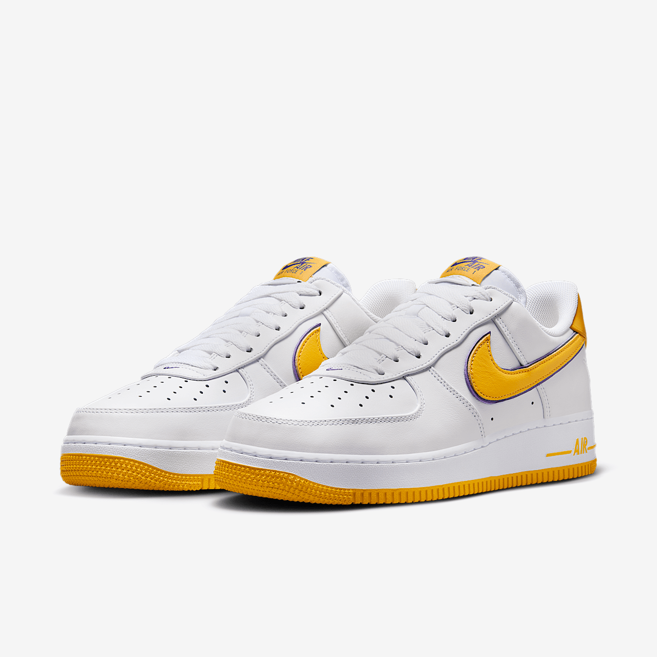 Nike Air Force 1 sneaker Wit/Varsity Purple/Varsity Maize