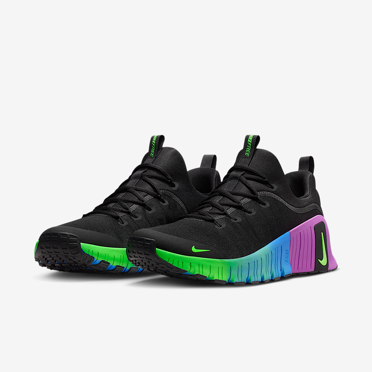 Nike Free sneaker Zwart/Vivid Purple/Comet Blue/Green Strike