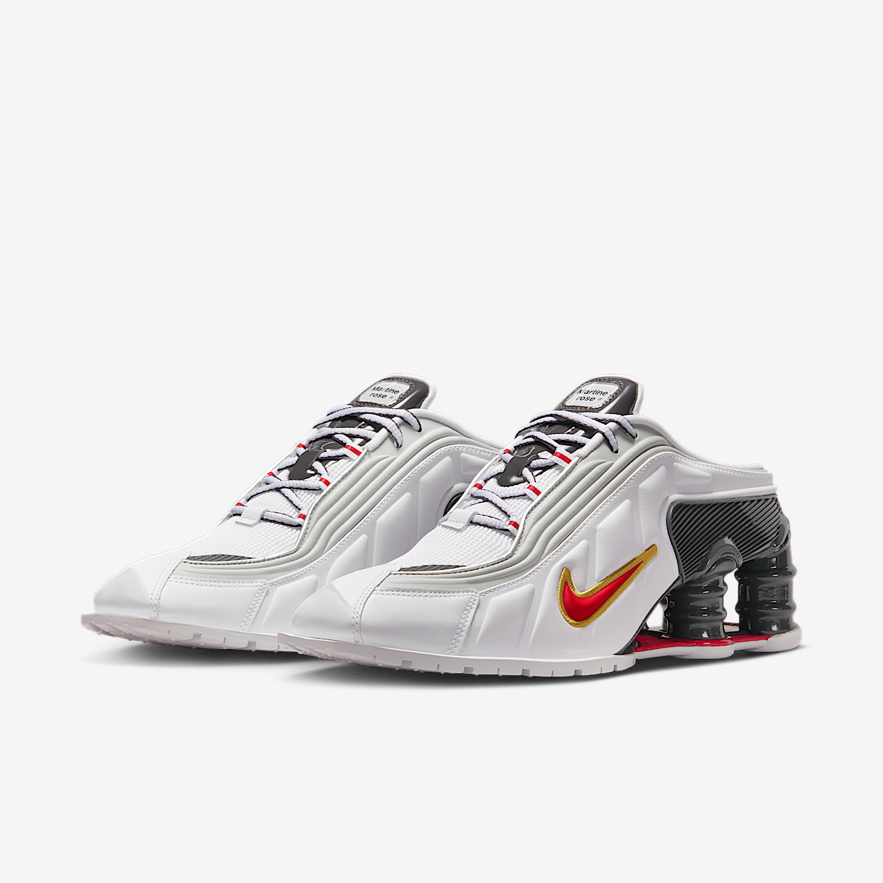 Nike Shox sneaker Wit/Metallic Platinum/Dark Charcoal/Varsity Red