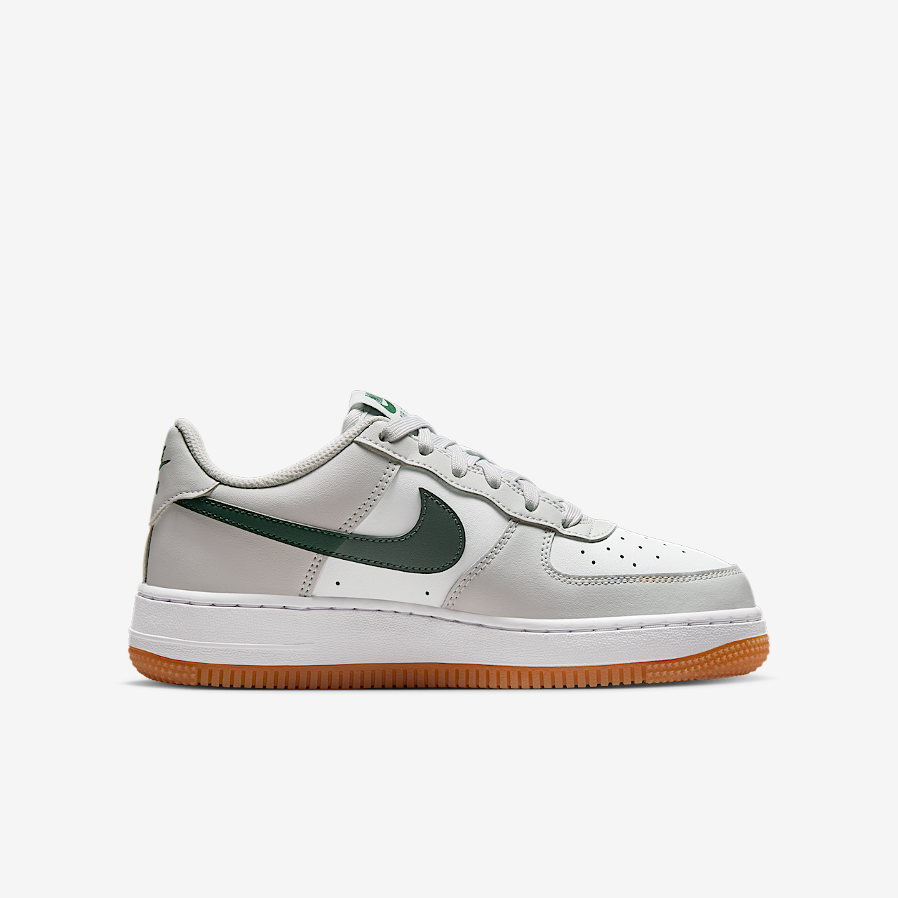 Nike Air Force 1 sneaker Photon Dust/Fir/Gum Medium Brown/Wit