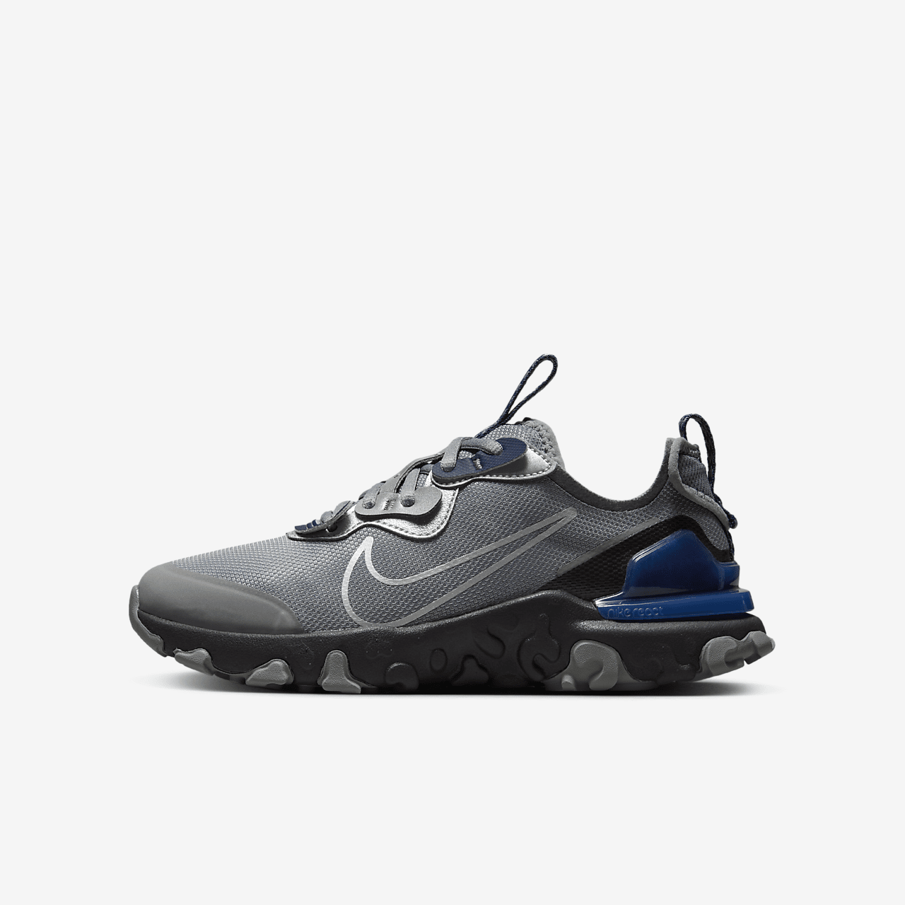 Nike  sneaker Smoke Grey/Zwart/Midnight Navy/Metallic Silver