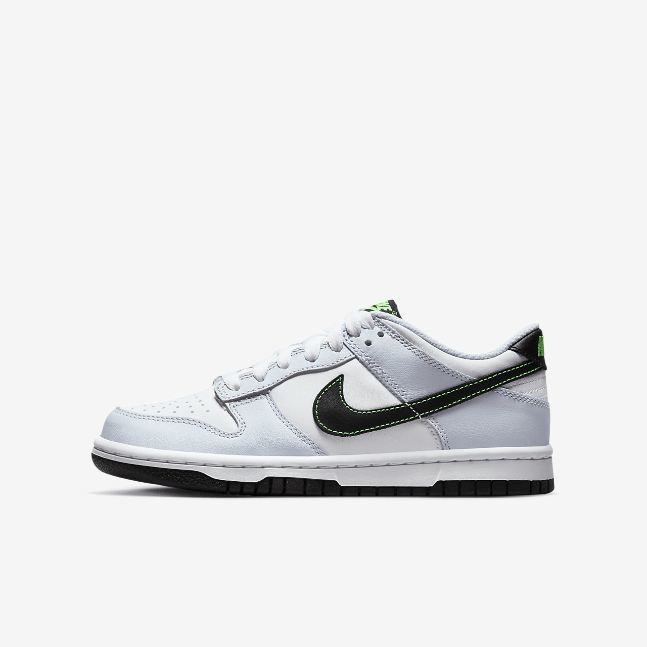 Nike Dunk Low sneaker Wit/Football Grey/Green Strike/Zwart