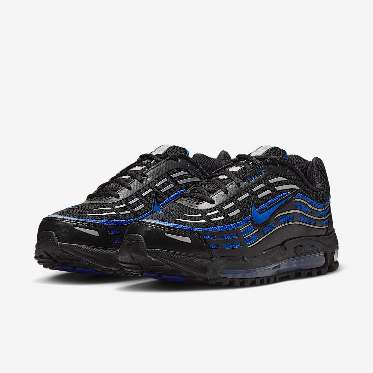  Air Max sneaker Zwart/Zwart/Metallic Silver/Hyper Royal