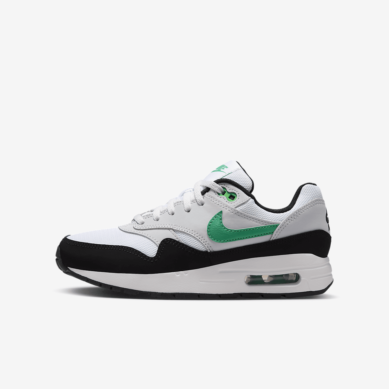 Nike Air Max 1 sneaker Wit/Pure Platinum/Zwart/Stadium Green