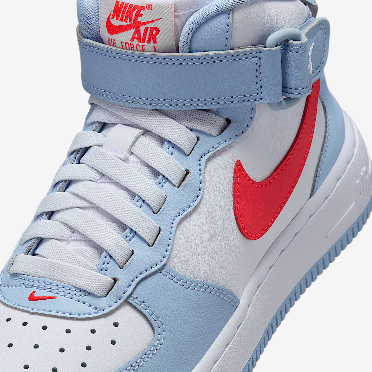 Nike Air Force 1 sneaker Light Armory Blue/Wit/Bright Crimson