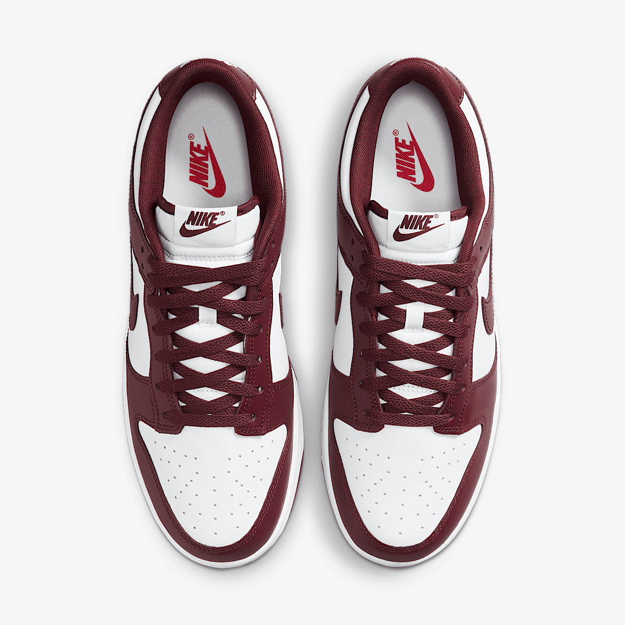 Nike Dunk Low sneaker Wit/Gym Red/Redwood