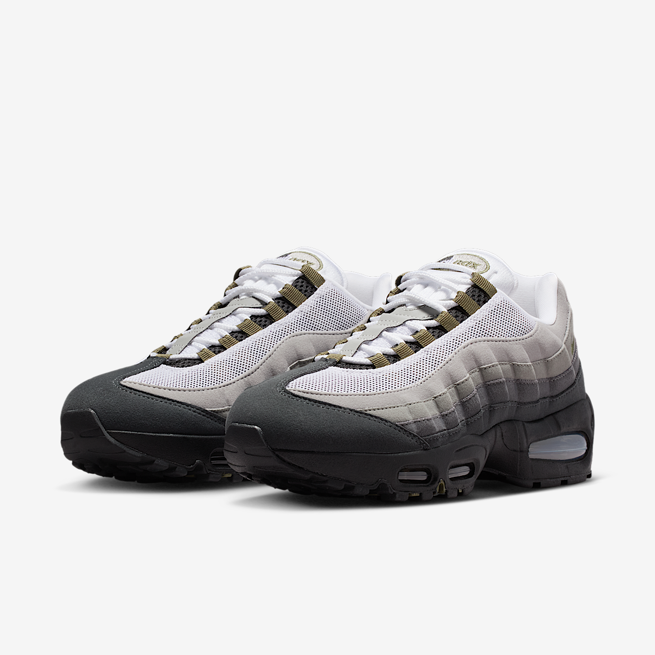 Nike Air Max 95 sneaker Zwart/Wit/Reflect Silver/Medium Olive