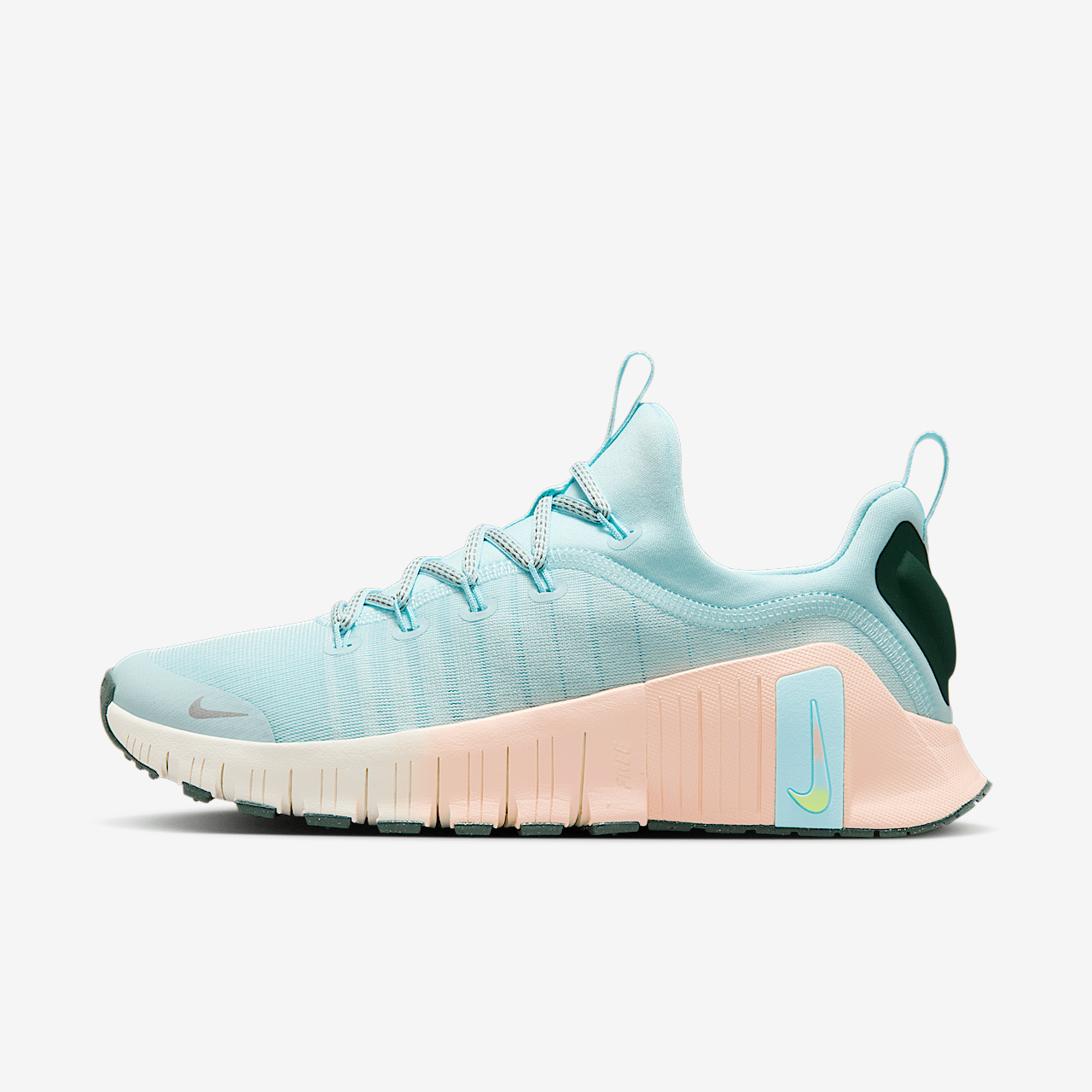 Nike Free sneaker Glacier Blue/Washed Coral/Vintage Green/Metallic Silver