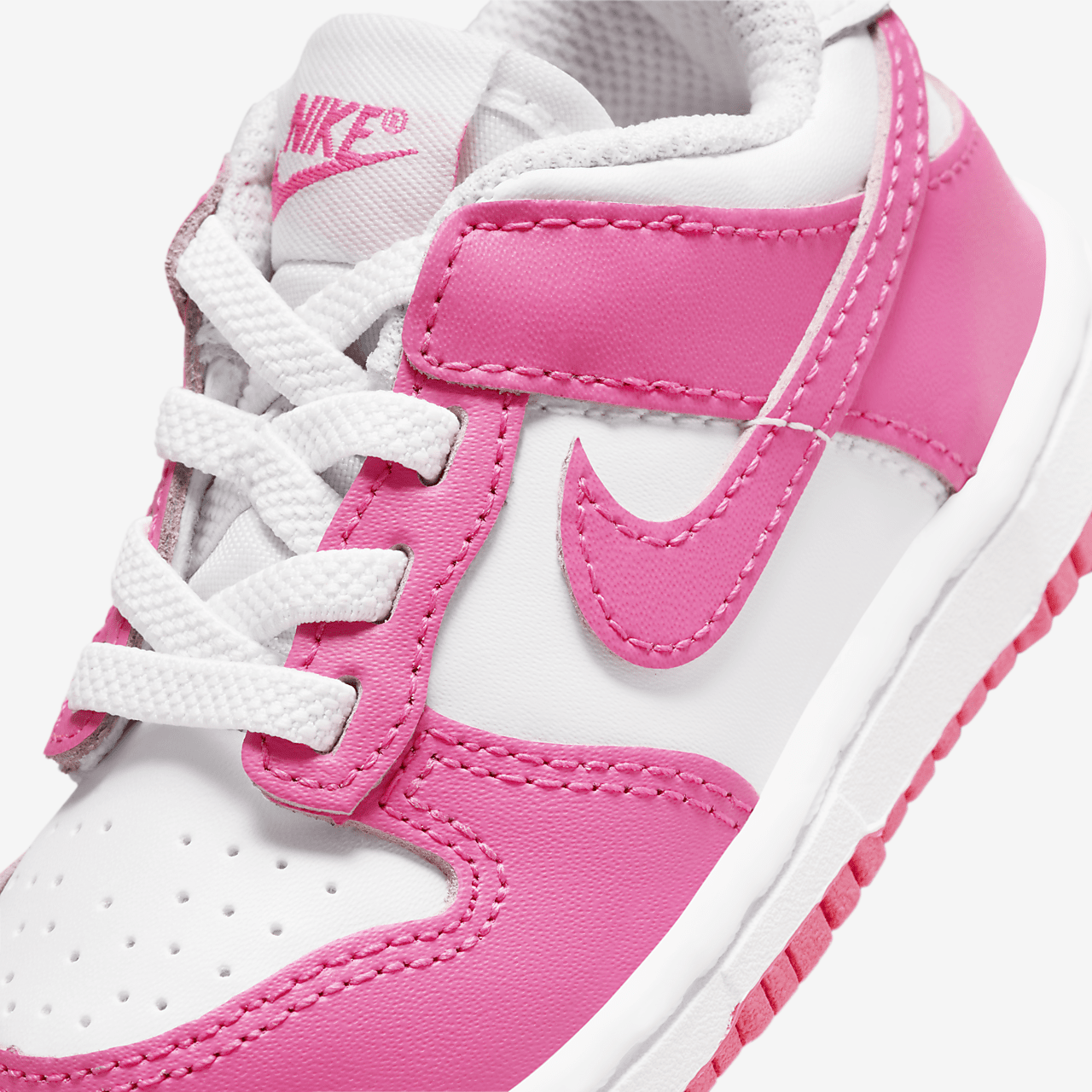Nike Dunk Low sneaker Wit/Roze/Laser Fuchsia