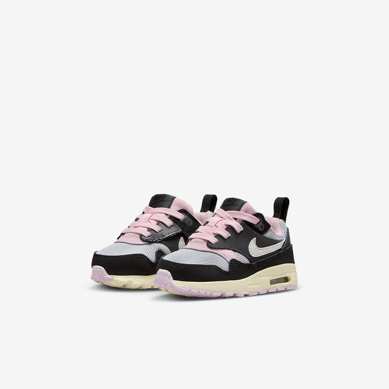 Nike Air Max 1 sneaker Zwart/Anthracite/Pink Foam/Summit White