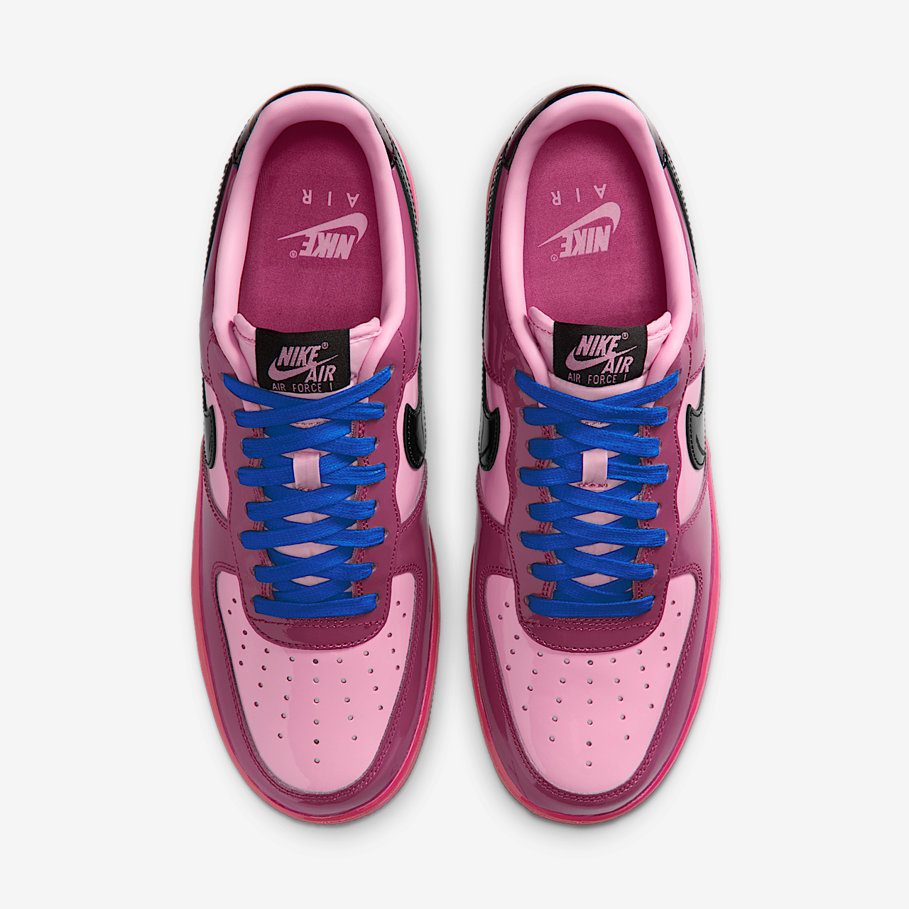 Nike Air Force 1 sneaker Pink Cooler/Mulberry Rose/Hyper Blue/Zwart