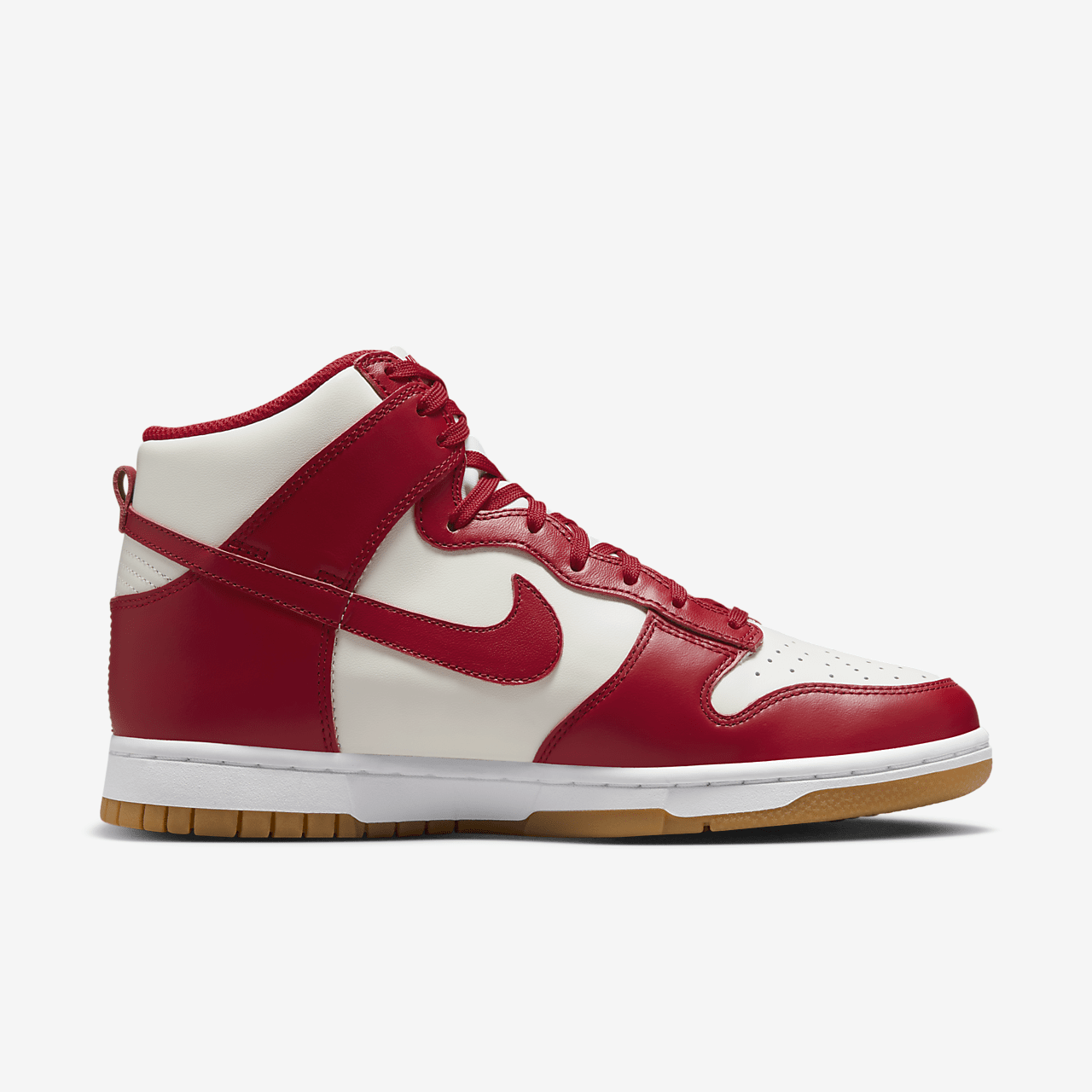 Nike Dunk High sneaker Sail/Gum Light Brown/Wit/Gym Red