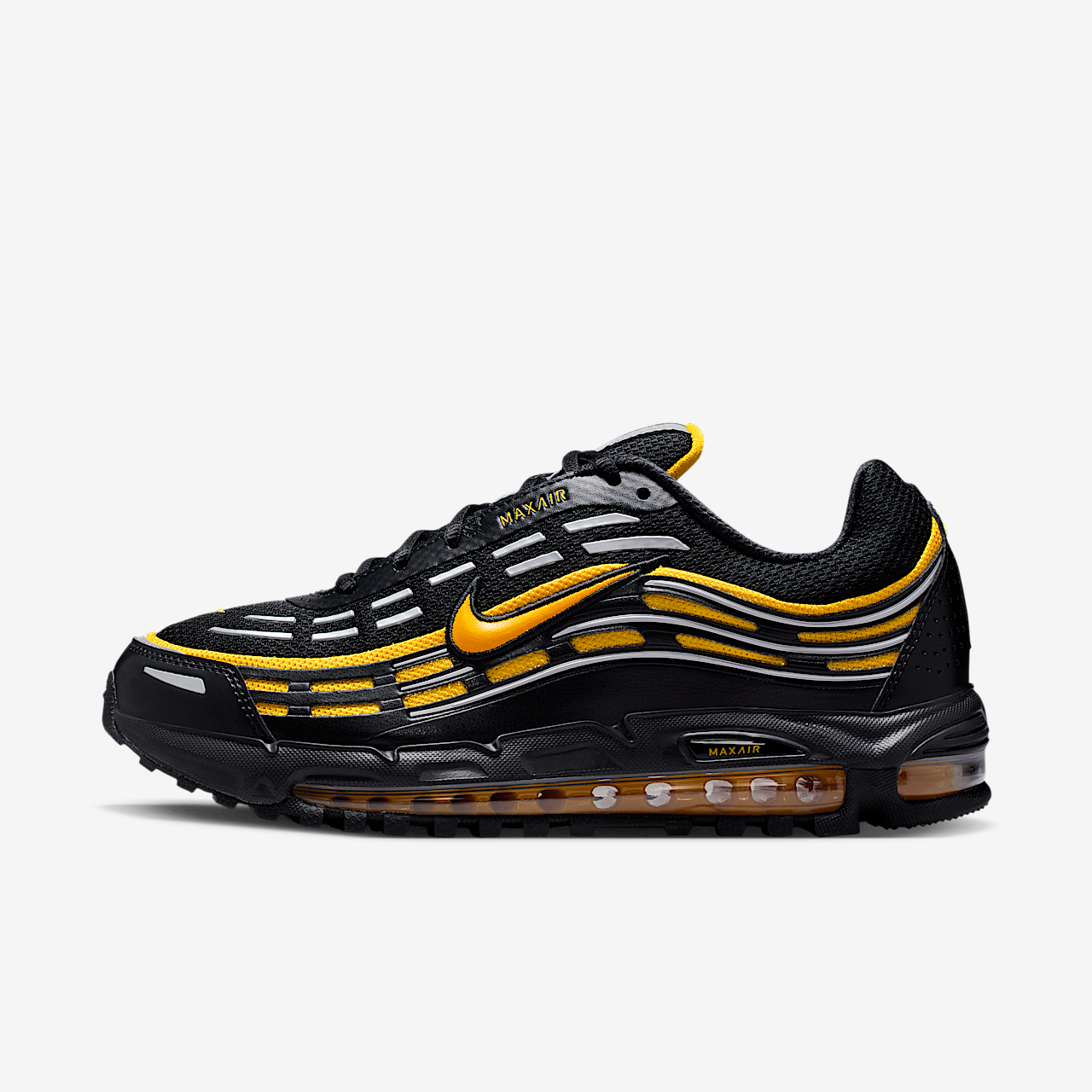 Nike Air Max sneaker Zwart/Zwart/Metallic Silver/Varsity Maize
