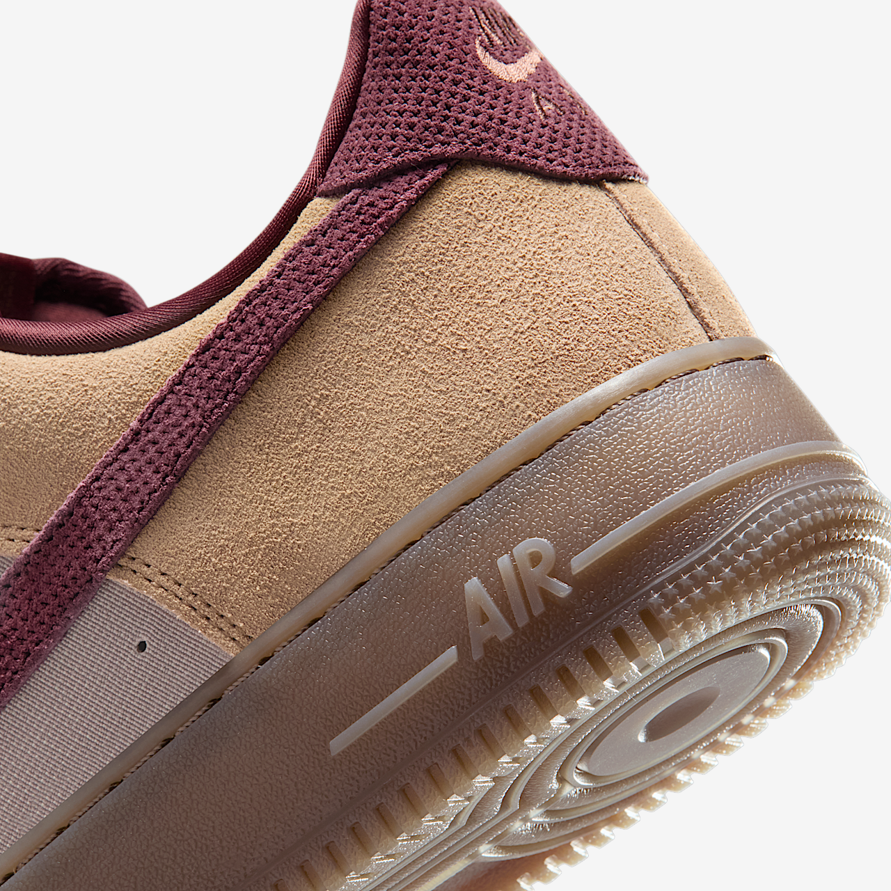 Nike Air Force 1 sneaker Linen/Moon Particle/Mink Brown/Burgundy Crush