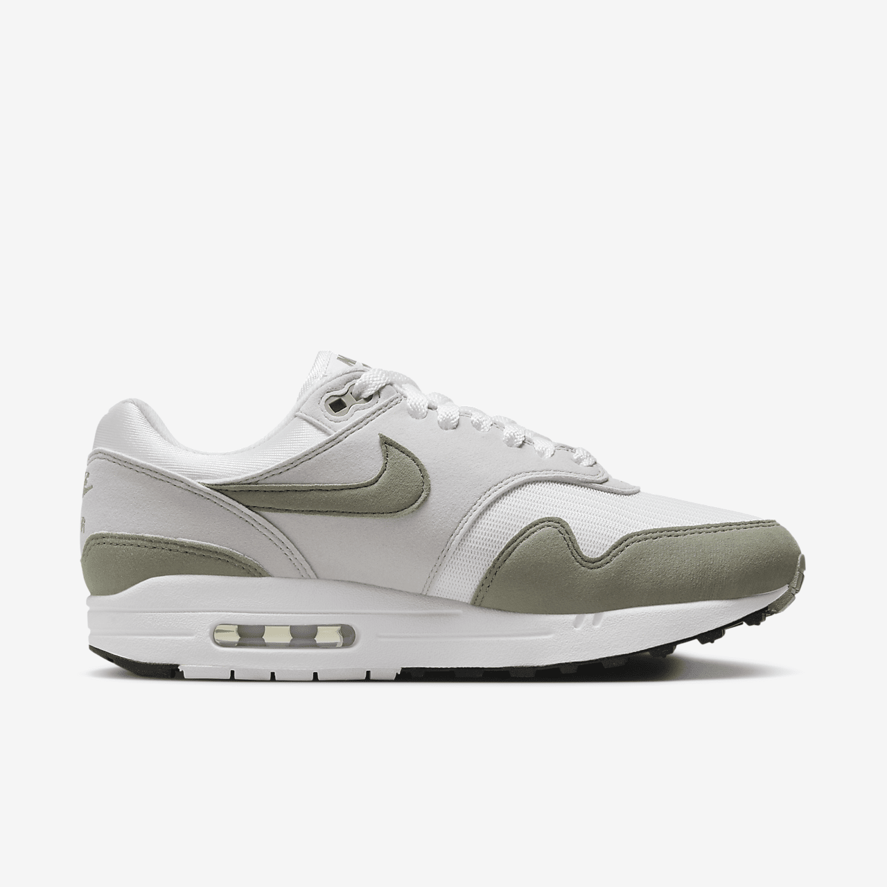 Nike Air Max 1 sneaker Wit/Neutral Grey/Zwart/Light Army