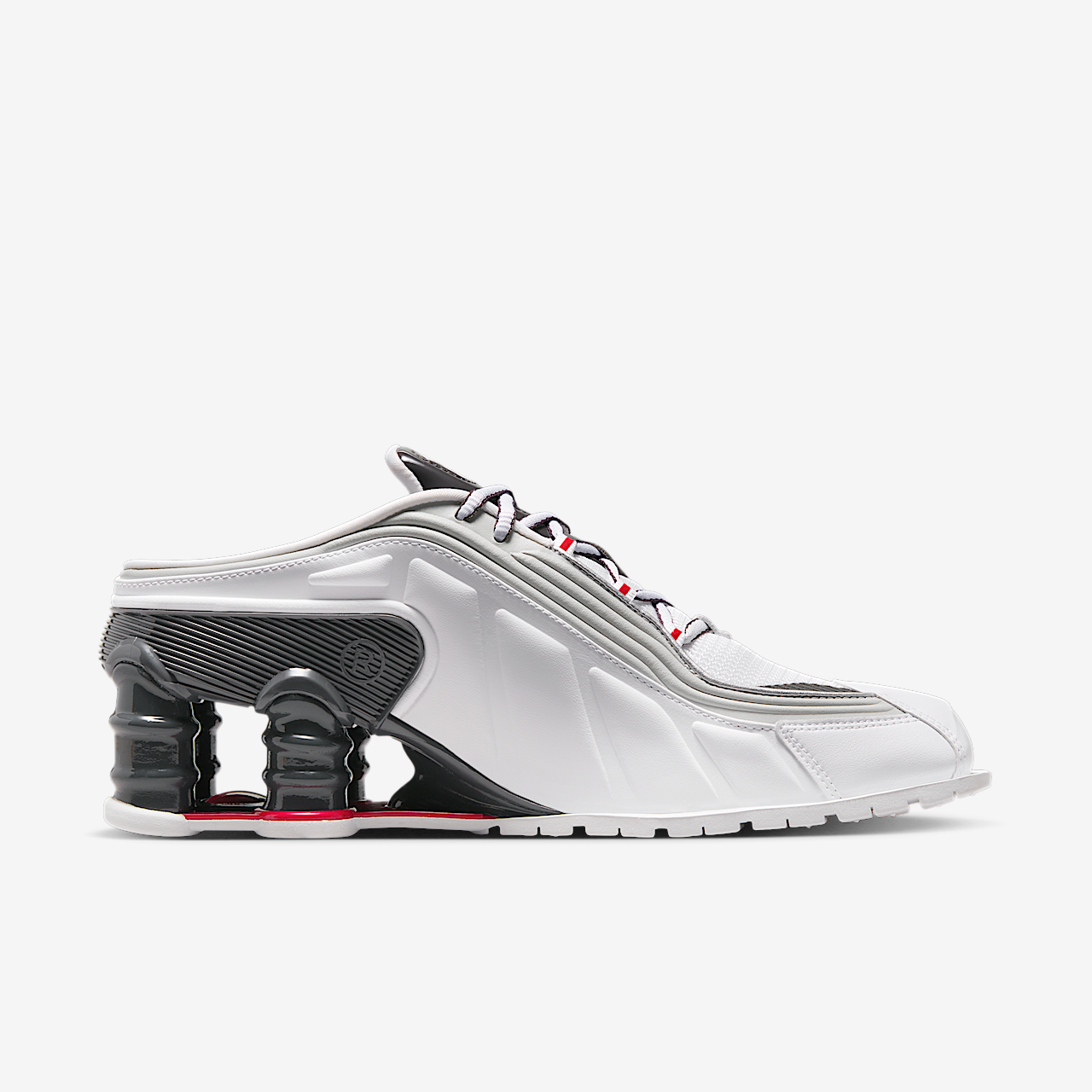 Nike Shox sneaker Wit/Metallic Platinum/Dark Charcoal/Varsity Red