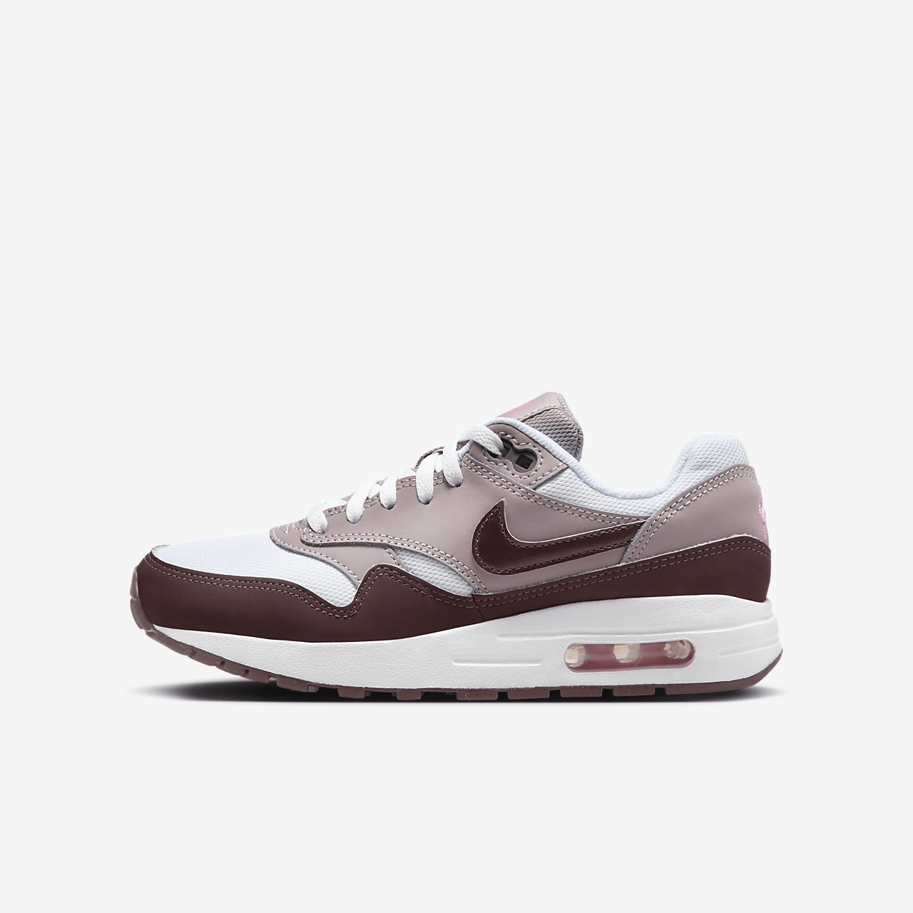 Nike Air Max 1 sneaker Wit/Light Violet Ore/Playful Pink/Burgundy Crush