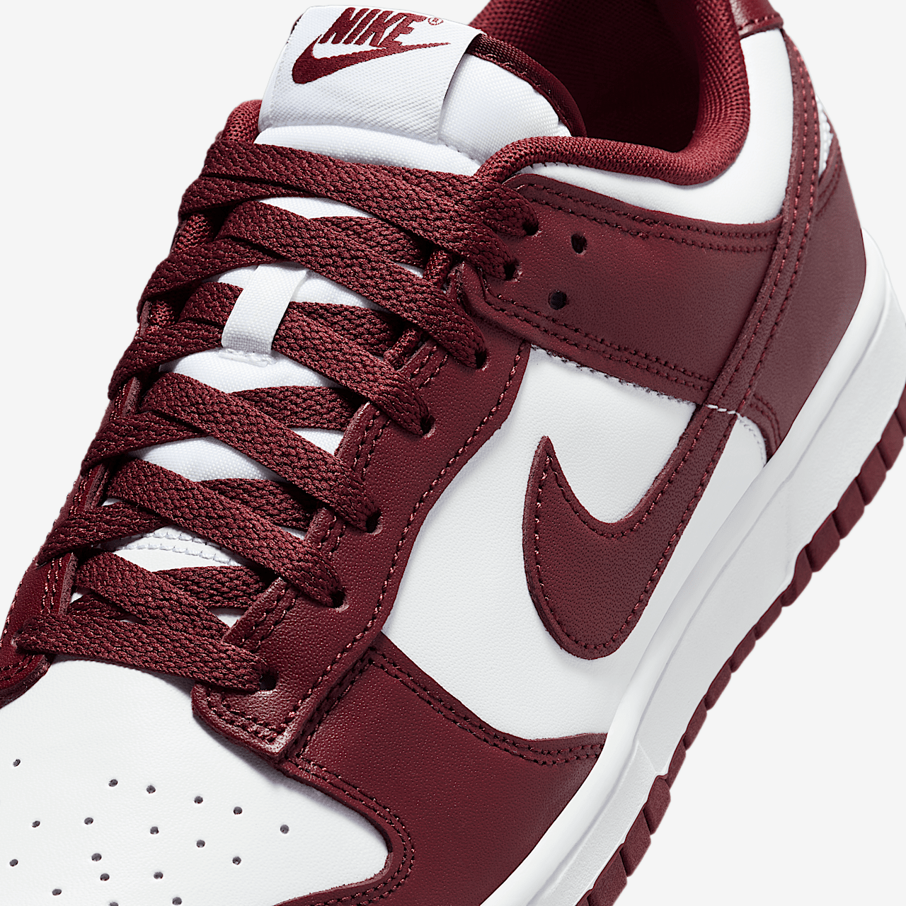 Nike Dunk Low sneaker Wit/Gym Red/Redwood