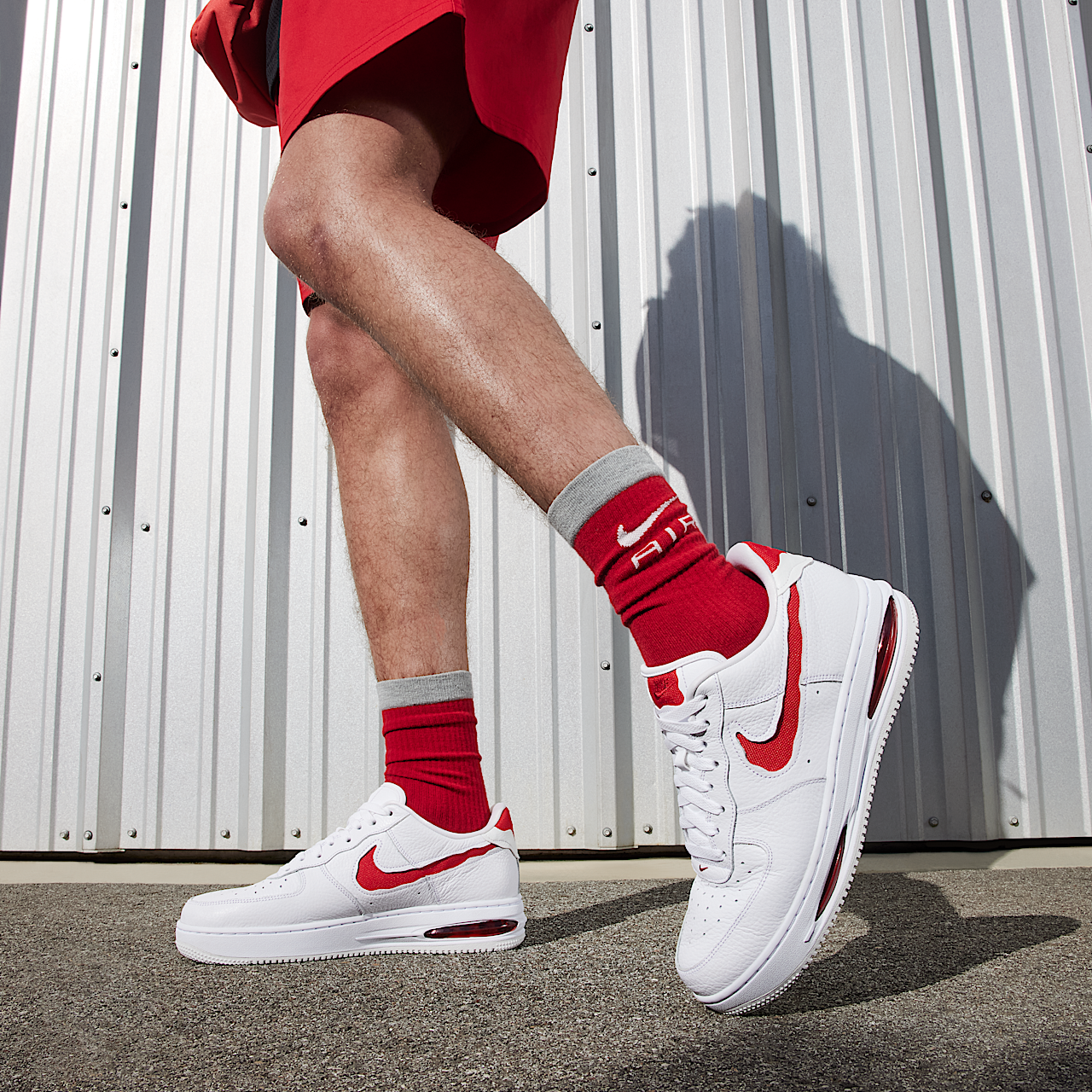 Nike Air Force 1 sneaker Wit/Summit White/University Red