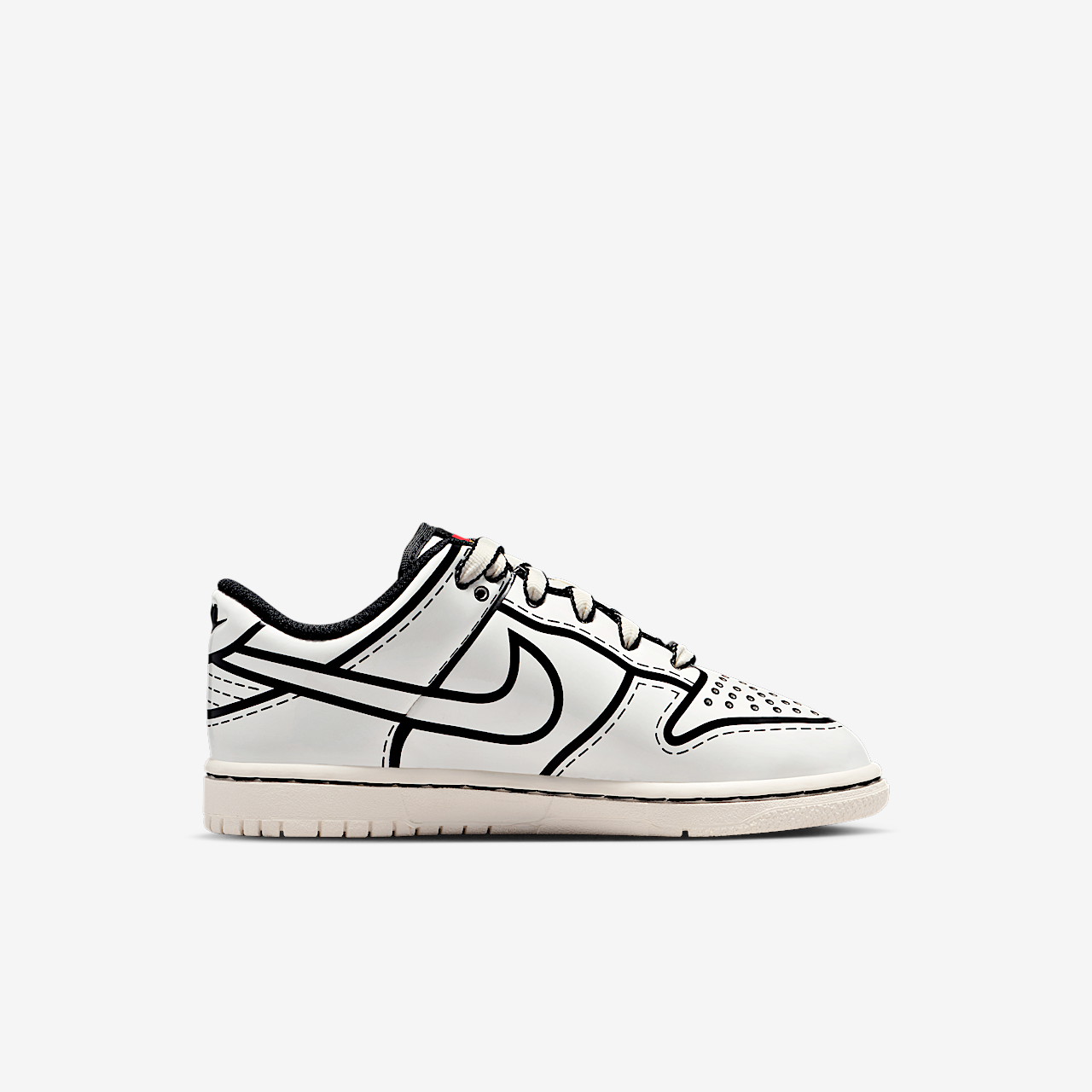 Nike Dunk Low sneaker Sail/Zwart/Rush Red/Sail