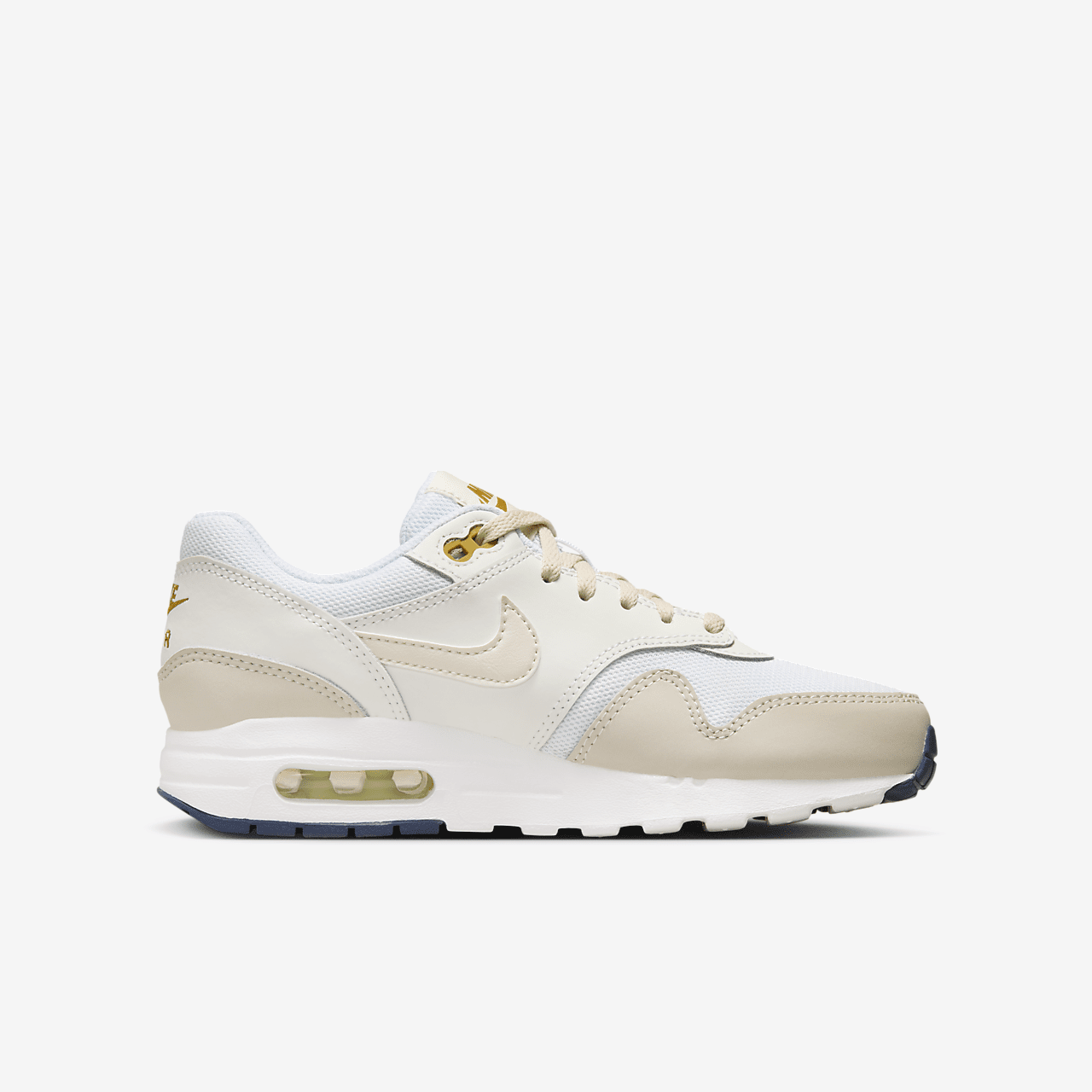 Nike Air Max 1 sneaker Wit/Bronzine/Barely Volt/Light Orewood Brown