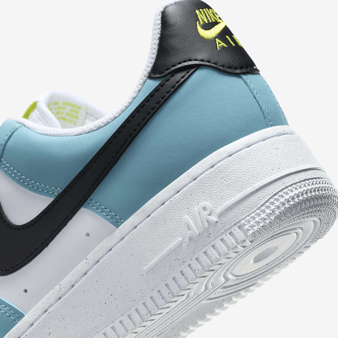 Nike Air Force 1 sneaker Denim Turquoise/Wit/Cyber/Zwart