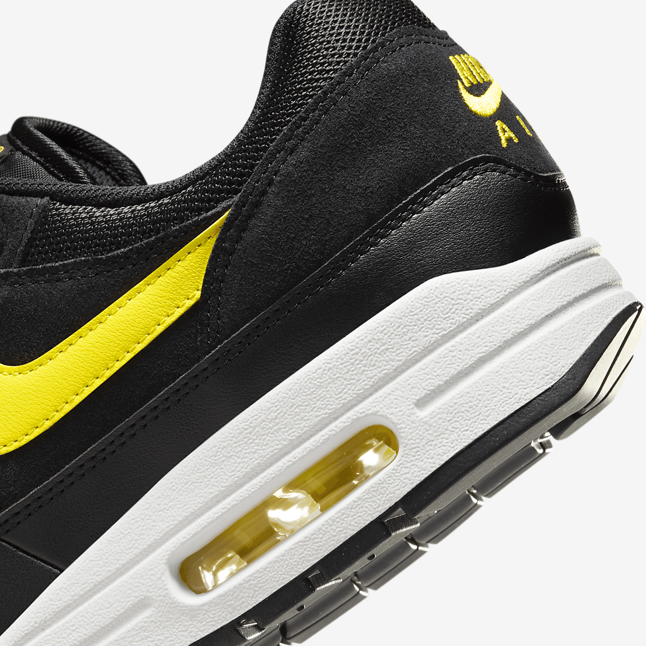 Nike Air Max 1 sneaker Zwart/Summit White/Opti Yellow