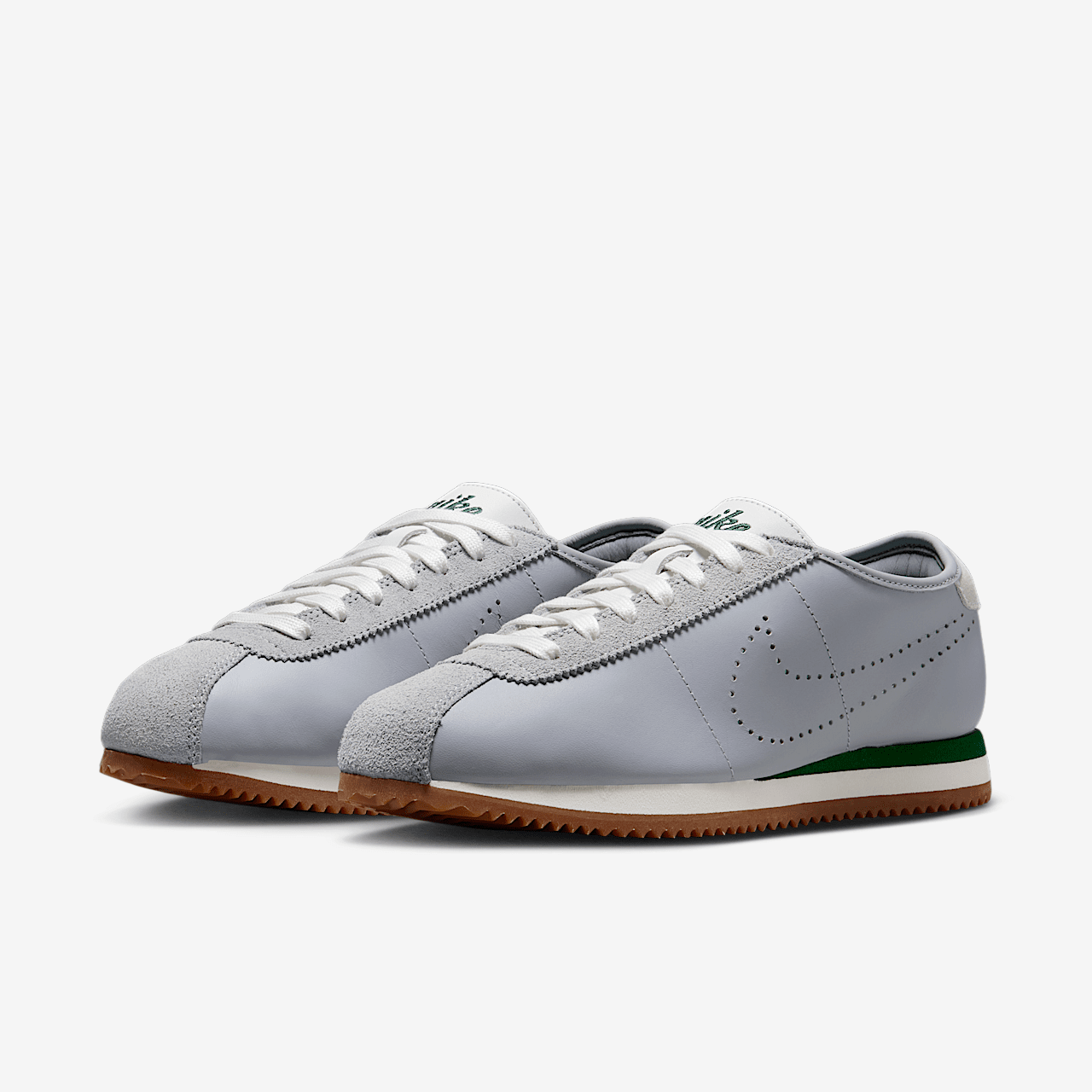 Nike Cortez sneaker Wolf Grey/Summit White/Gum Medium Brown/Sport Green
